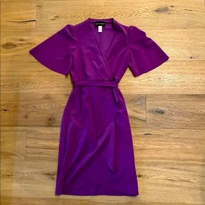 Purple Faux Wrap Dress